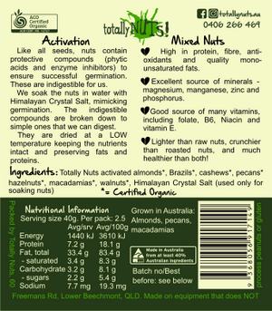 Organic Activated Mixed Nuts