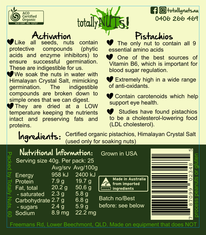 Organic Activated Pistachios
